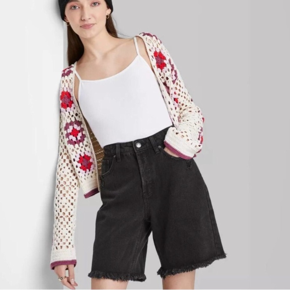 Wild Fable Black High Rise Bermuda Shorts, 00/24
